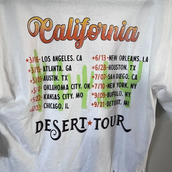 Organic Generations Desert Wanderer California Tour T-Shirt Crop Fringe NWT - Picture 3 of 5